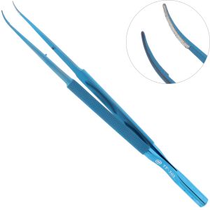 Пинцет микрохирургический шовный, плавно изогнутый, 0.6 мм