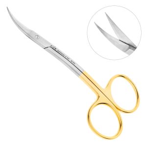 Ножницы хирургические La Grange TC, двойной изгиб, зубчатая поверхность, 11,5см