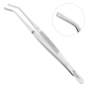 Пинцет шовный, угловой, 15см