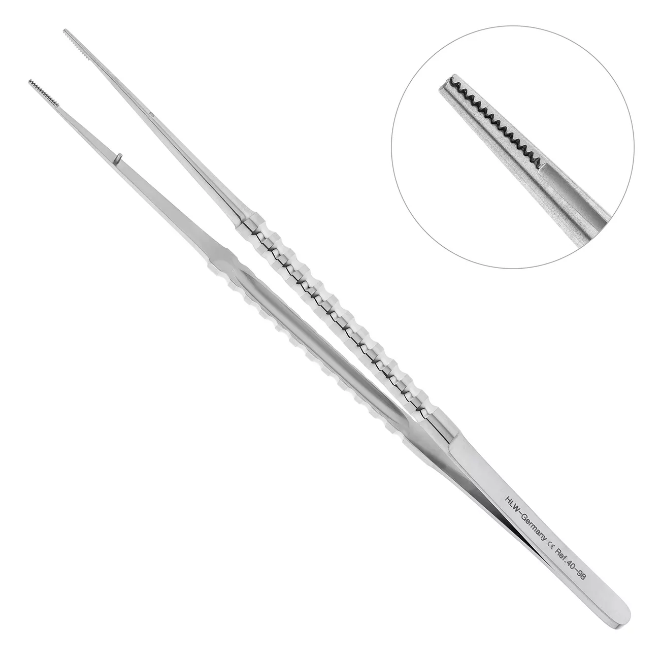 Пинцет микрохирургический, прямой 18,0 см