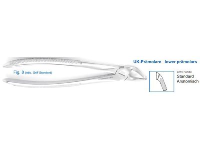 Щипцы №8 для удаления зубов, нижние премоляры, анатомическая ручка