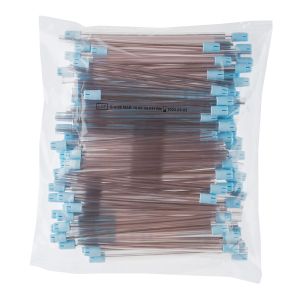 Слюноотсосы BLOSSOM, 15 см, прозрачно-голубые с несьемным колпачком (упаковка 100 шт.)