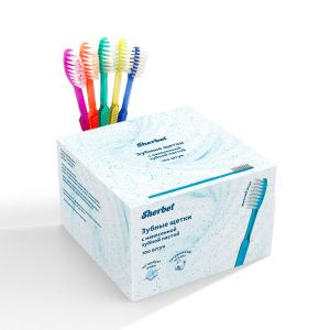 Щетка зубная с нанесенной зубной пастой "Sherbet", упаковка 100 штук, 01-000001