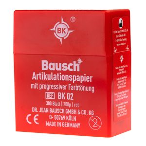 BK 02 артикуляционная бумага 300 листов, красная 200 мкм
