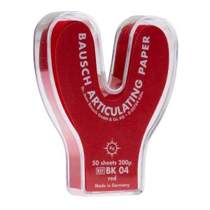 BK 04 артикуляционная бумага 50 листов красная, 200мкм, подкова
