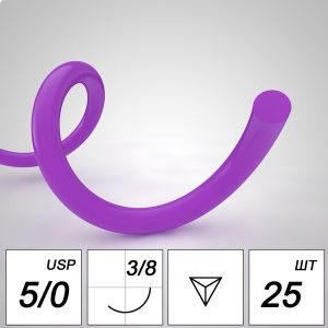Шовный материал Моноквик A 5/0 mono RR 16 mm 3/8 75 cm (25 шт)
