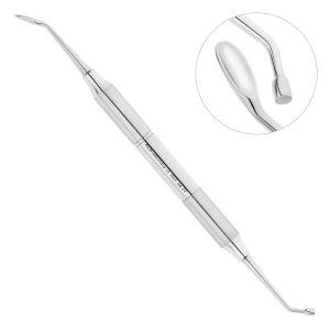 Ложка для внесения костного материала, изогнутая 10х5 мм со штопфером 3 мм