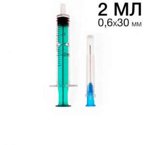 Шприц медицинский 2мл одноразовый 3-х компон., SITEKMED (ZIBO) 0,6x30