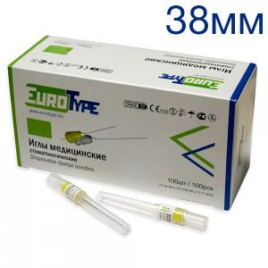 Иглы карпульные 38мм х0,4 (27G)/100шт./EuroType