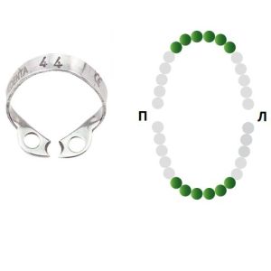 Раббер Дам крепление 129-044 для фронтальной гуппы зубов с плоскими щечками. МЕДЕНТА