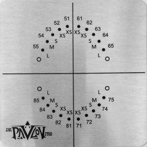 Раббердам-Шаблон ДЕТСКИЙ ПЕРФОРИРОВАННЫЙ марка DP2 металлический для коффердама
