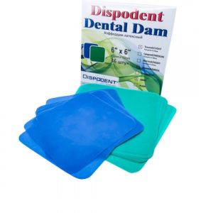 Раббер дам набор листов Dispodent Dental Dam, зеленые, мятный, тонкие, 36 шт.
