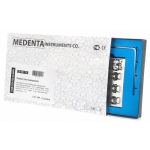 Раббердам - набор 129-SET-TN ЧЕРНЫЙ (8 крепл.+4 инструмента),"Раббер Дам Set" Medenta Instruments Co