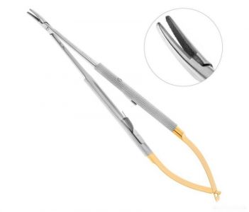 Иглодержатель микрохирургический изогнутый 180 мм ТВС Castroviejo