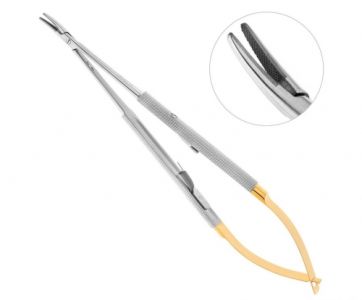 Иглодержатель микрохирургический прямой 180 мм ТВС Castroviejo