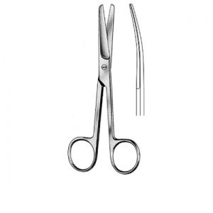 Ножницы 140 мм вертикально-изогнутые тупоконечные