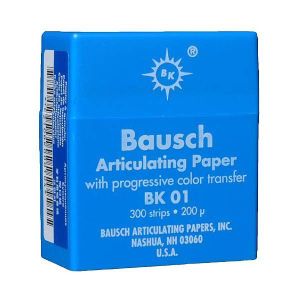 Артикуляционная бумага Bausch BK 01, 200 мкрн - копирка бауш прямая, 300л, синяя
