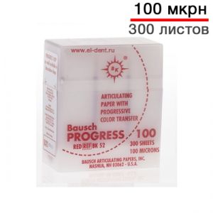 Артикуляционная бумага BK 52, 100 мкрн Progress красная, (копирка бауш), 300 листов, Bausch