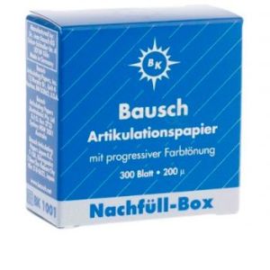 Артикуляционная бумага Bausch ВК 1001, 200 мкрн - копирка бауш прямая, 300л, синяя