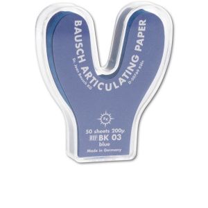 Артикуляционная бумага Bausch BK 03, 200 мкрн - копирка бауш подкова, 50л, синяя