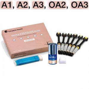 Palfique Estelite Paste Syringe Intro kit-6 шпр.х 3,8 г, адгезив Tokuyama Bond Force II 1 мл., палета для адгезива, микроаппликaторы