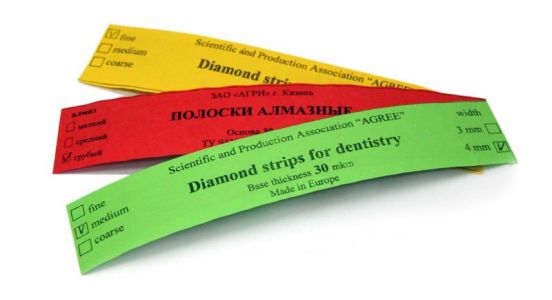 Штрипсы алмазные Агри 4мм, 50мкм, грубые красные (5шт)