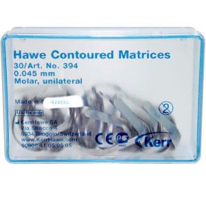 394 Матрицы металлические контурные для моляров унилатеральные 30шт. Kerr Hawe