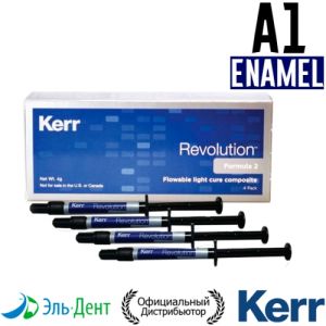 Revolution Formula 2, Эмаль A1 (4 шприца по 1гр + 20 насадок), жидкий композитный материал, 29493, Kerr