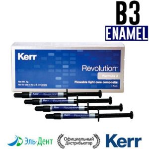 Revolution Formula 2, Эмаль B3 (4 шприца по 1гр + 20 насадок), жидкий композитный материал, 29500, Kerr