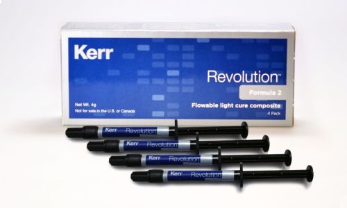 Revolution Formula 2, Эмаль B1 (4 шприца по 1гр + 20 насадок), жидкий композитный материал, 29498, Kerr