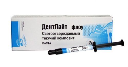 ДентЛайт Флоу-цв.ПРОЗРАЧНЫЙ (2г)-текучий композитный материал светового отверждения/ВладМиВа