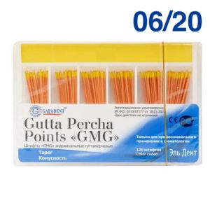 Штифты гуттаперчевые конусные GMG 06/20 (60шт), Tianjin Gapadent