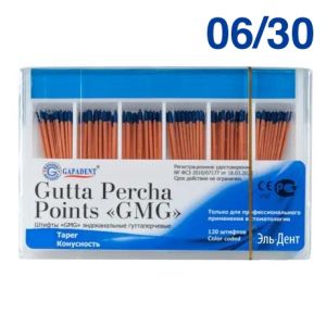Штифты гуттаперчевые конусные GMG 06/30 (60шт), Tianjin Gapadent