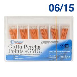 Штифты гуттаперчевые конусные GMG 06/15 (60шт), Tianjin Gapadent