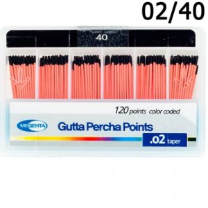 Штифты гуттаперчевые .02 №40 (120шт), Meta