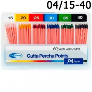 Штифты гуттаперчевые .04 №15-40 (60шт), Meta