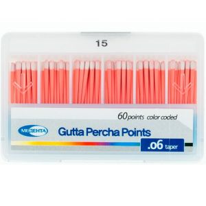 Штифты гуттаперчевые .06 №15 (60шт), Meta