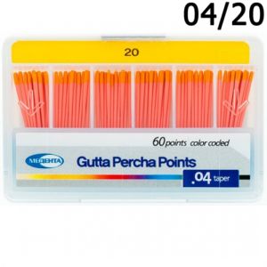 Штифты гуттаперчевые .04 №20 (60шт), Meta