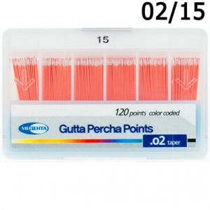 Штифты гуттаперчевые .02 №15 (120шт), Meta