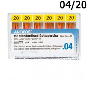 Штифты гуттаперчевые конусные 04 №20 (60шт),VDW