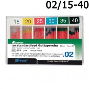 Штифты гуттаперчевые 02 №15-40 (60шт),VDW