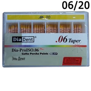 Штифты гуттаперчевые конусные .06 №20 (60шт), DiaDent