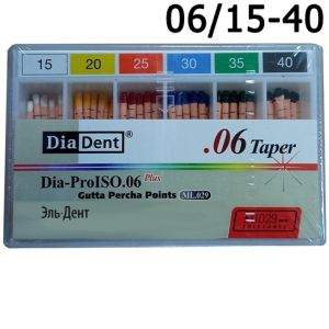 Штифты гуттаперчевые конусные .06 №15-40 (60шт), DiaDent