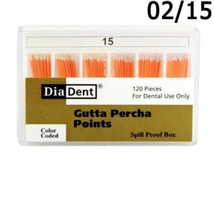 Штифты гуттаперчевые .02 №15 (120шт), DiaDent