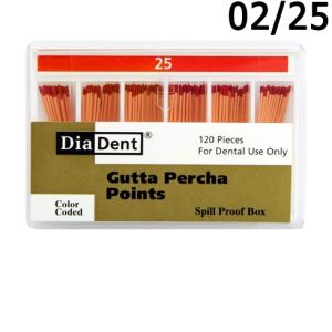 Штифты гуттаперчевые .02 №25 (120шт), DiaDent