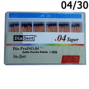 Штифты гуттаперчевые конусные .04 №30 (60шт), DiaDent