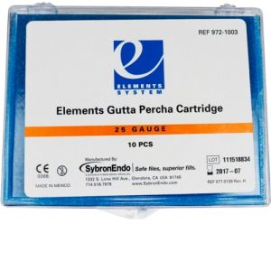 Elements Gutta Percha Cartridge (972-1003), 25 GA низкая вязкость (10 шт.). Kerr
