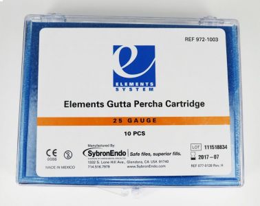 Elements Gutta Percha Cartridge (972-1003), 25 GA низкая вязкость (10 шт.). Kerr