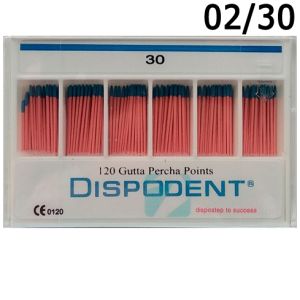 Штифты гуттаперчевые 02 №30 (120шт), Dispodent