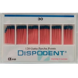 Штифты гуттаперчевые 02 №30 (120шт), Dispodent